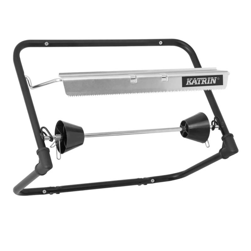 Katrin Black Line Wall Dispenser, Til Aftørringsruller, Sort Metal