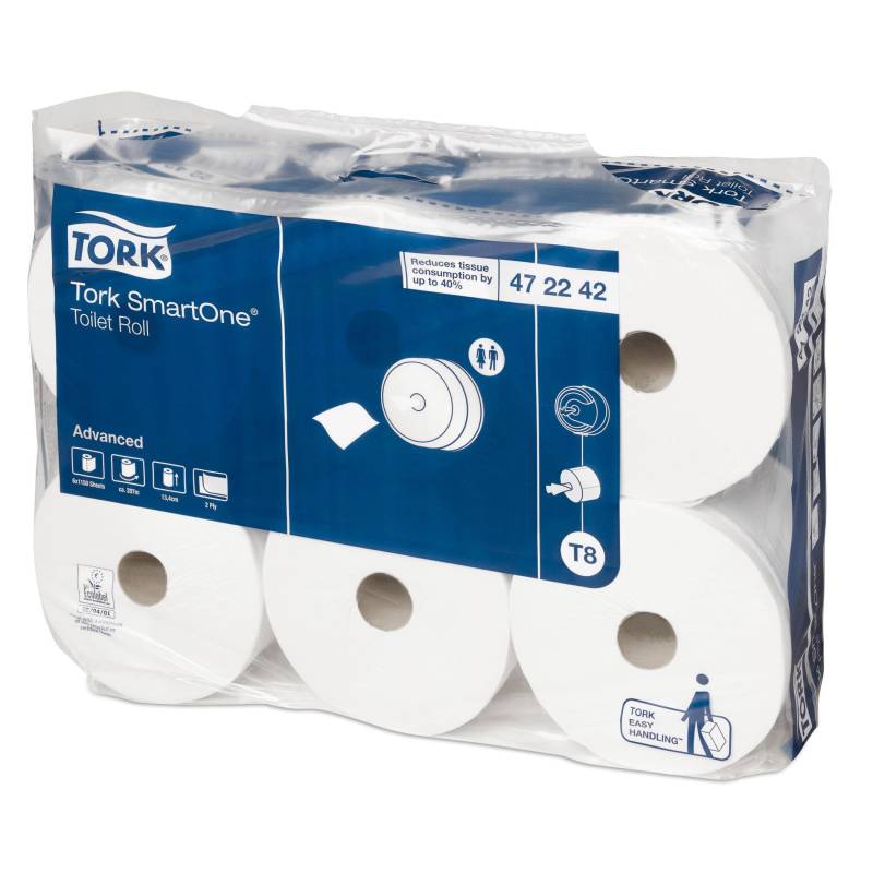Tork Smartone T8 Toiletpapir, 2-Lag, 207 Meter, 6 Ruller