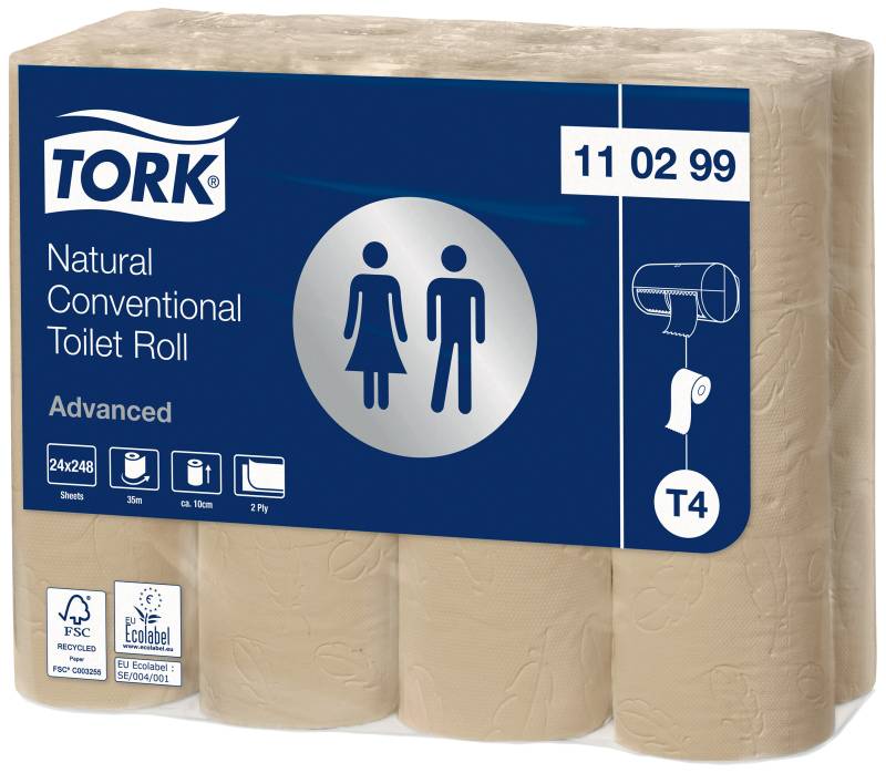 Tork Toiletpapir Advanced T4 2-Lag Natur Fsc, 24rl