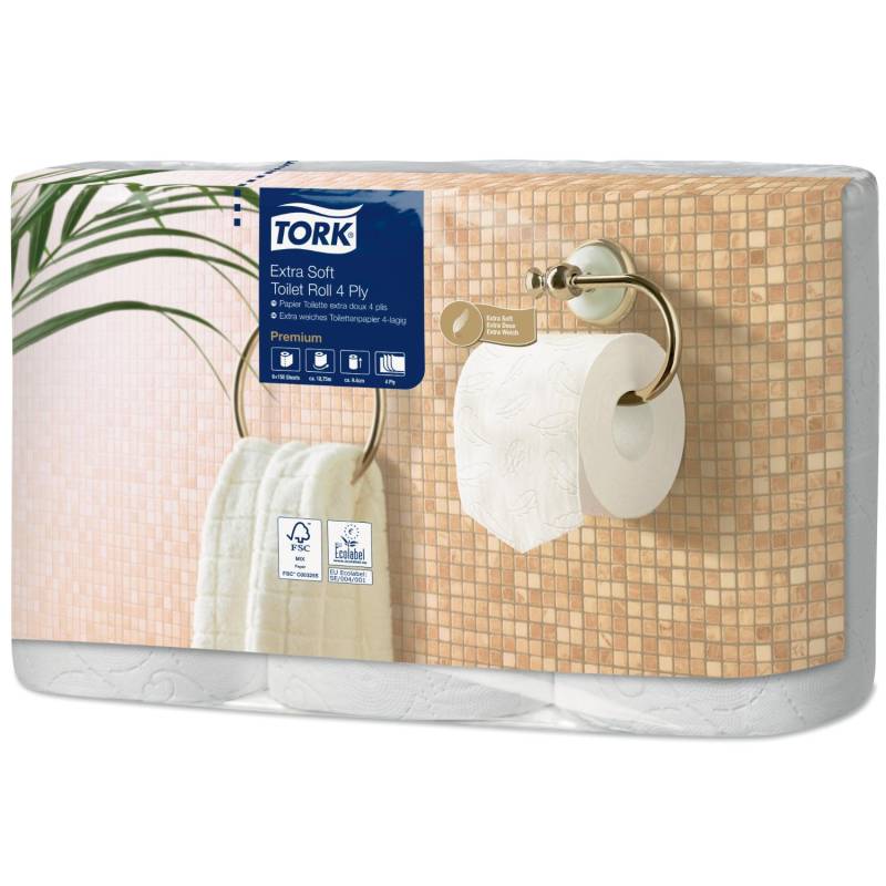 Tork Toiletpapir 4-Lags, 19 M, 42 Ruller