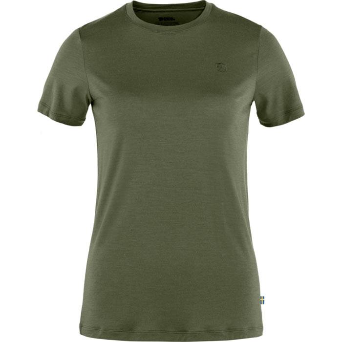 Fjällräven Abisko Wool Ss Kvinder / Damer-Laurel Green-L - T-Shirts