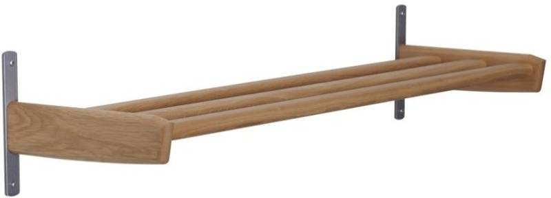 Skohylde Skostativ Meja Fra Oscarssons Möbel I Olieret Egetræ H6xl90xd26 Cm, Minimalistisk Design Med Industrielt Metalbeslag