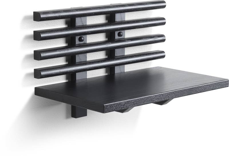 Sengebord Med Hylde Oscarssons Möbel Zana Massiv Ask Sortbejdset H26xb40xd25 Cm
