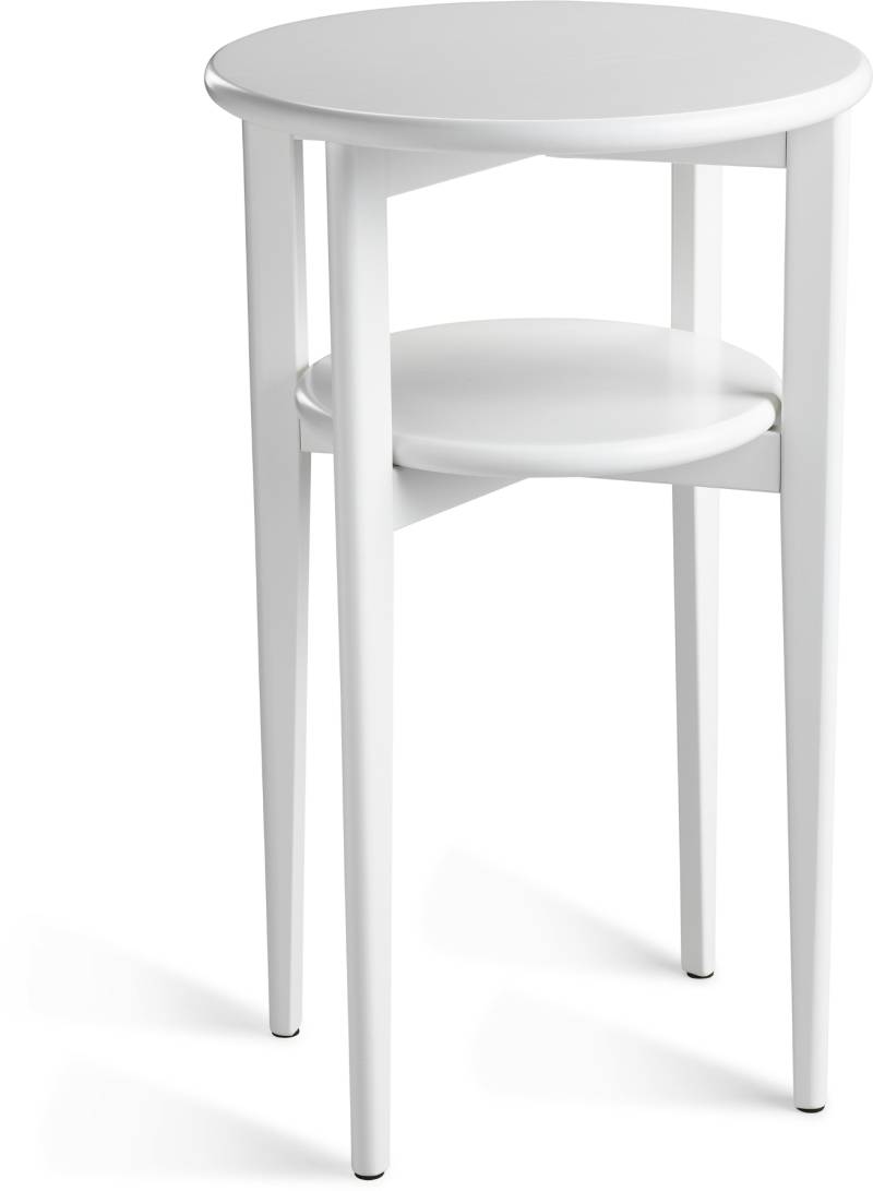 Sengebord/Natbord Oscarssons Möbel Mira I Mdf Og Massiv Birk Hvidlak Med Hylde D39 X H65 Cm