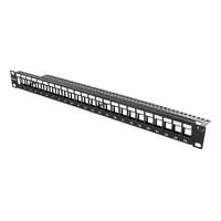 Patchpanel, 24 Porte, Uden Stik, Kabelsttte, 1u, 19", Keystone, Me - Deltaco