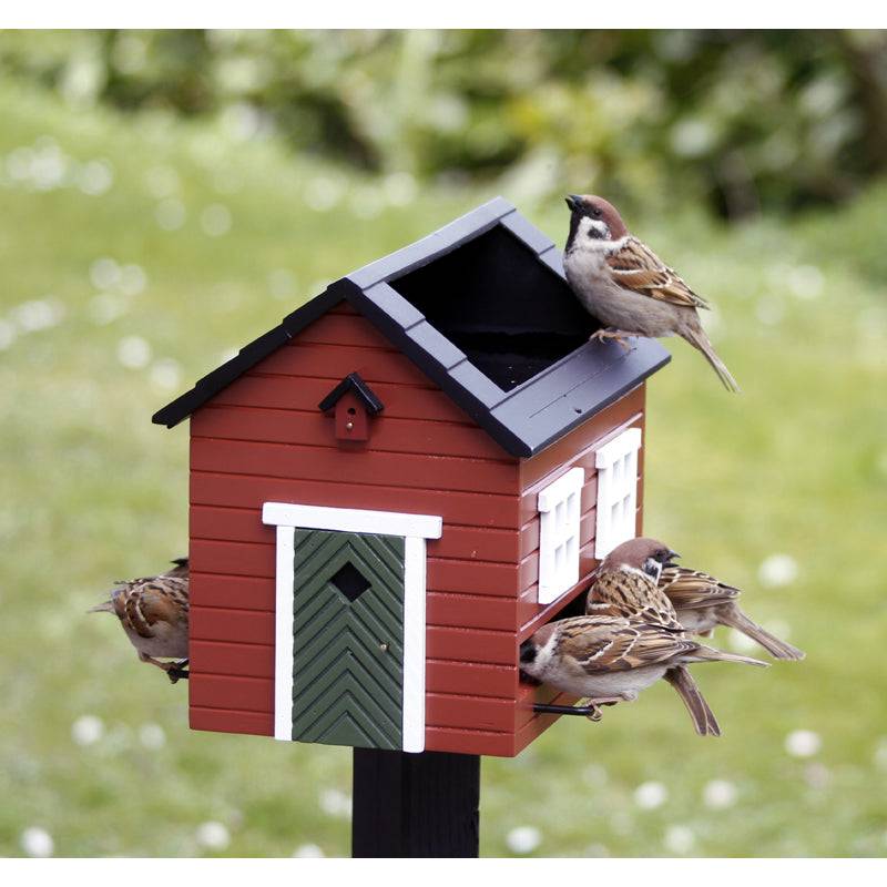 Foderbræt M/Fuglebad - Rød - Wildlife Garden