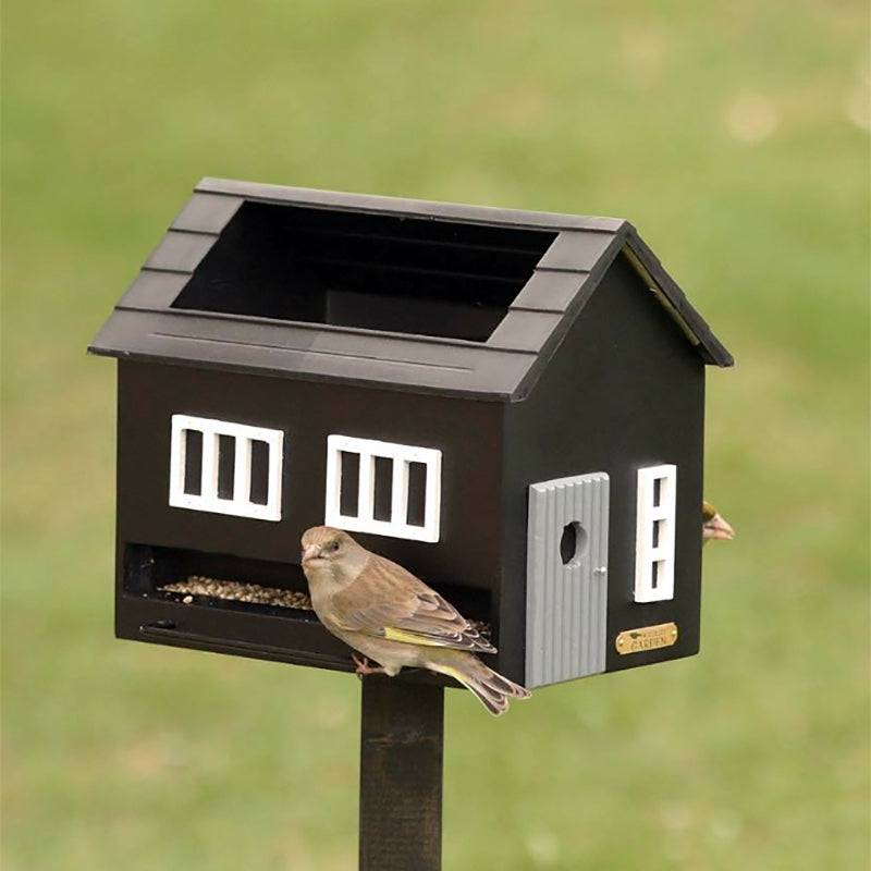 Foderbræt M/Fuglebad - Sort - Wildlife Garden