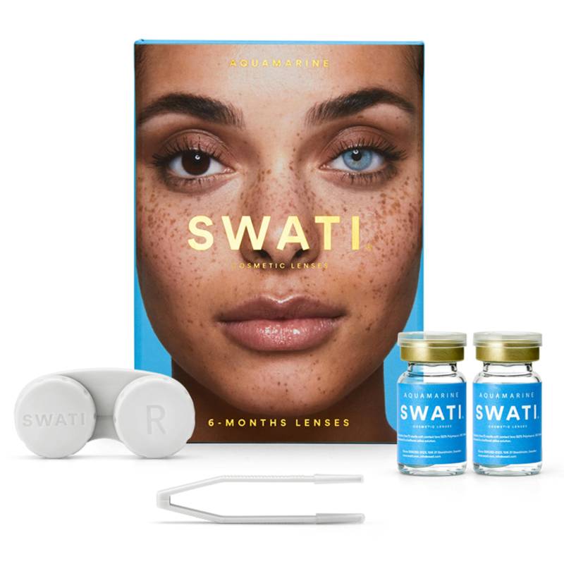 Swati Farvede Kontaktlinser Aquamarine 6 Måneder 1 Par