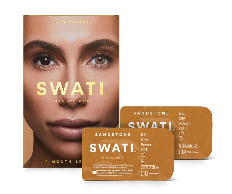 Swati Farvede Kontaktlinser Sandstone 1 Måned 1 Par