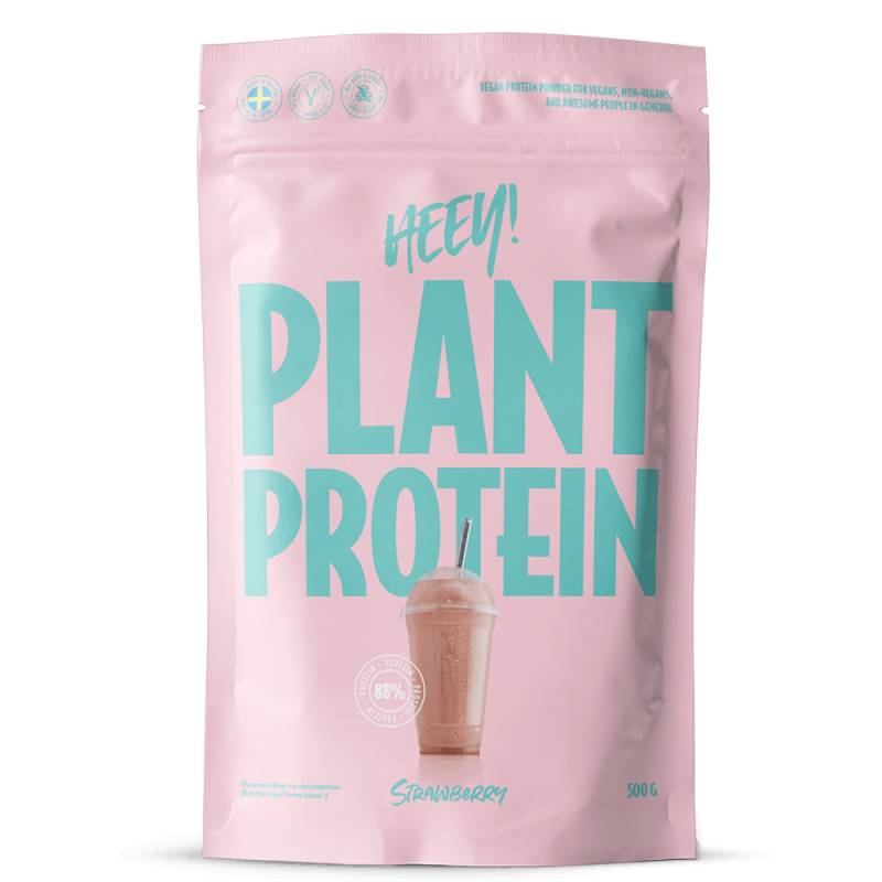 Heey! Vegan Plant Protein + Vitamin B12 Strawberry (500 G)