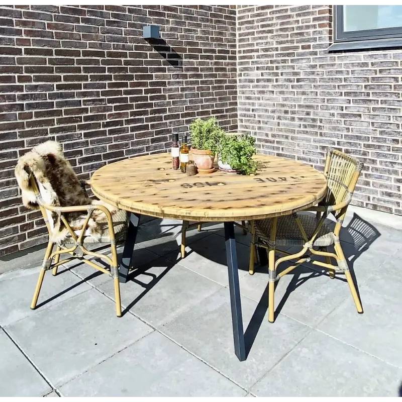 Kabeltromlen Havebord Af Kabeltromle Sort Stel ø140 Ude Olie - 960213