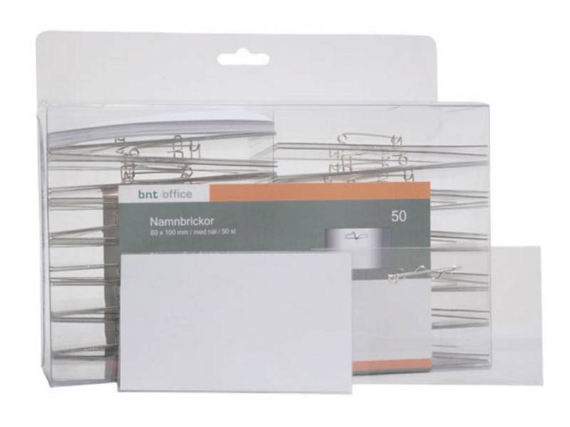 Navneskilt 60x100mm M/Nål - Bnt