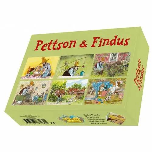 Pettson & Findus Billedklodser - 6 Klodser  (plastet) - Hjelm Förlag