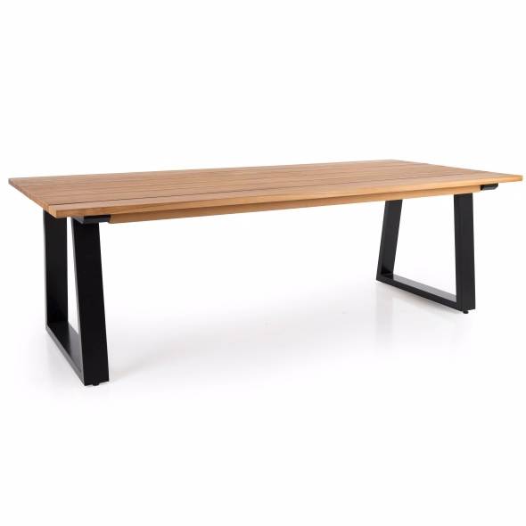 Laurion Teak Bord Med Sorte Ben - Havebord - Brafab - Enggården Havemøbler