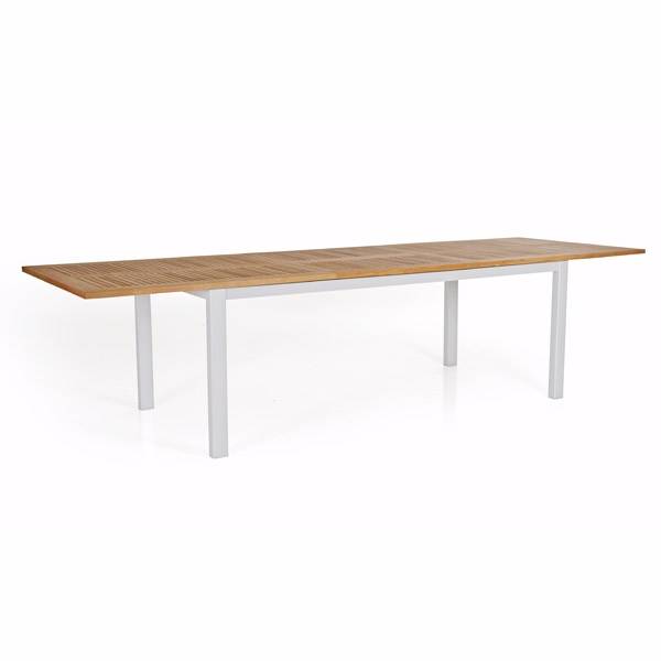 Lyon  Teak Bord 224 / 304 Cm Lysegråt - Havebord - Brafab - Enggården Havemøbler