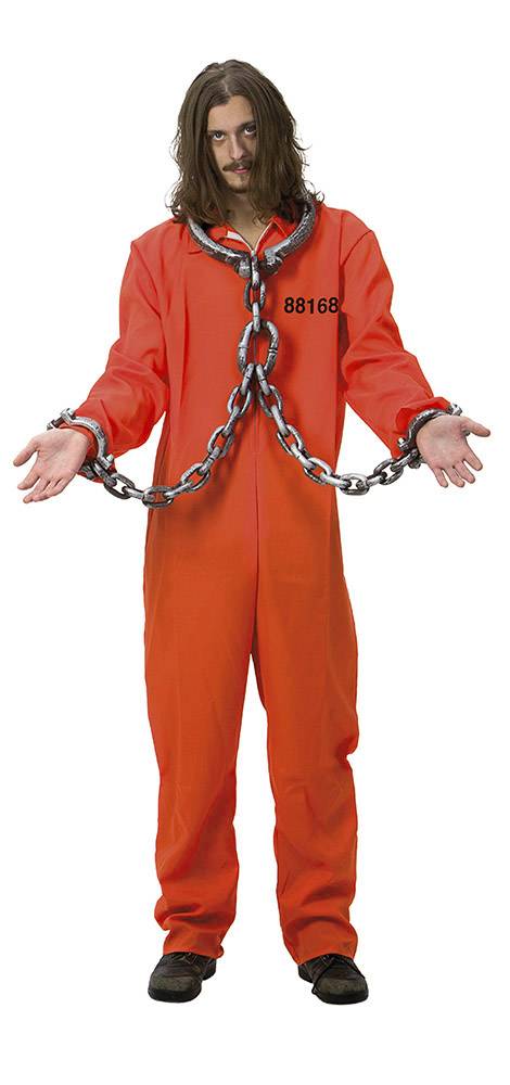 Amerikansk Straffefange Kostume-Str. L/Xl - Festkassen