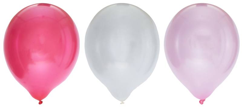 Balloner Metallic 8 Stk. - Hvid, Pink Og Lyserød - Festkassen