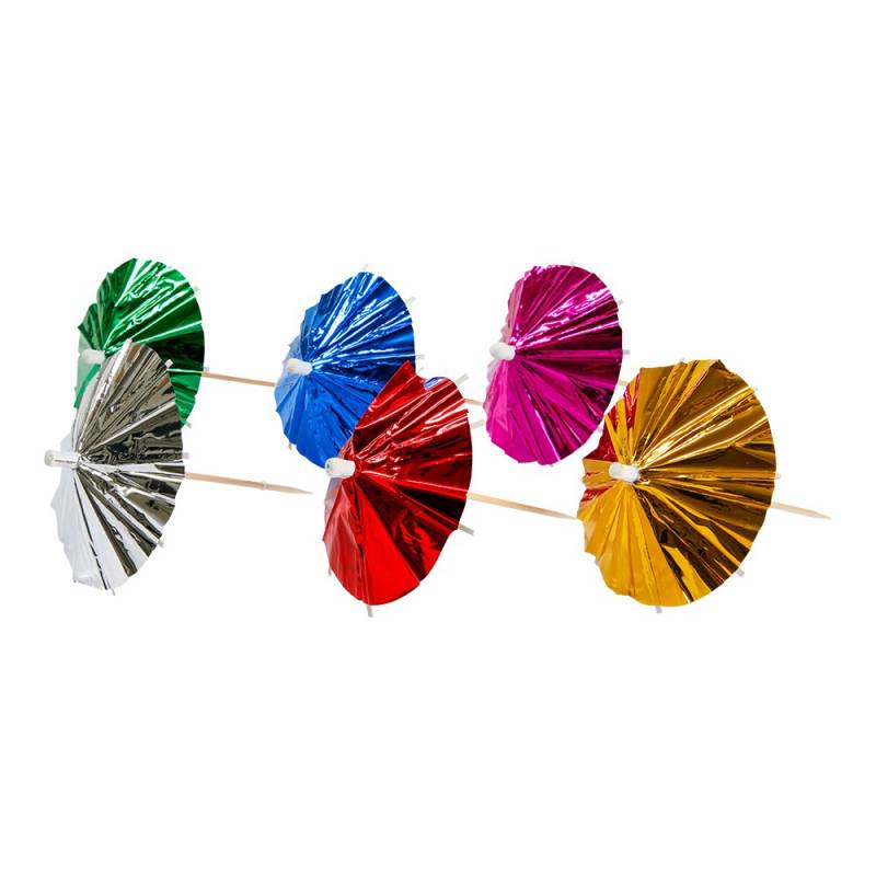 Cocktail Paraplyer 10 Stk. - Metallic - Festkassen