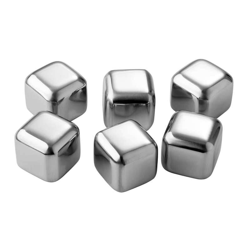 Pulito Steelcoolingcubes - Mini Køle-/Fryseelementer/Isterninger - Rustfrit Stål - 6 Stk.