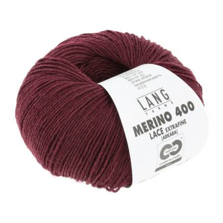 Lang Yarns Merino 400 Lace Garn 64 Bordeaux Melange