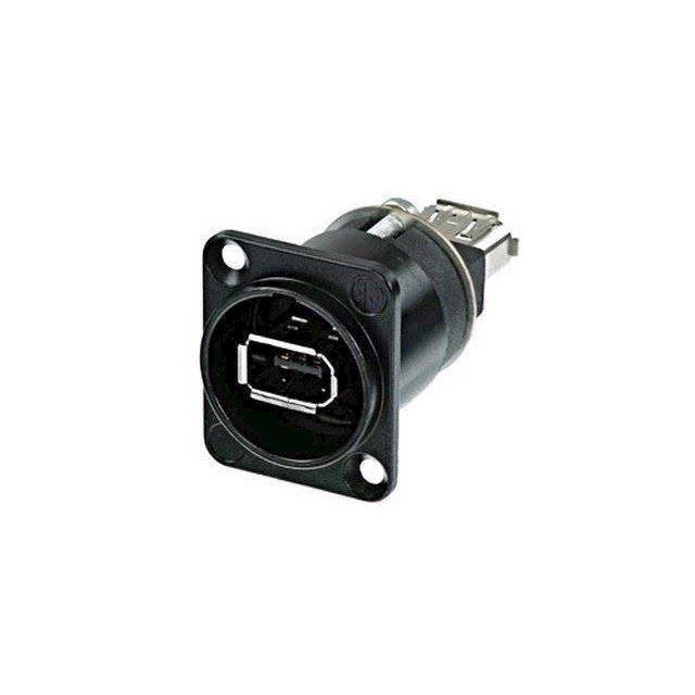 Firewire Chassis Connector /Gennemføring, Sort - Neutrik