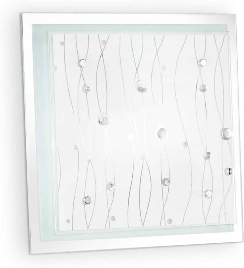 Væglampe Ideal Lux Ocean Glas Metal E27 Belysning Ip20 33,5x9x33,5 Cm