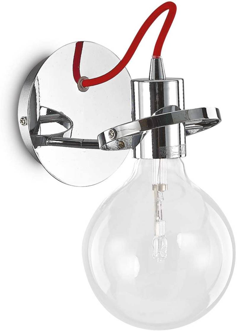 Væglampe Ideal Lux Radio ø24 Cm Krom Metalramme Justerbar Diffuser Stofkabel