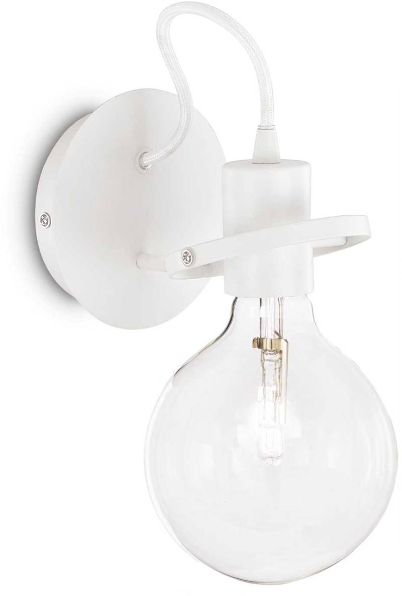 Væglampe Ideal Lux Radio Hvid Metal/Stof ø24 X B18 Cm Indendørs Belysning