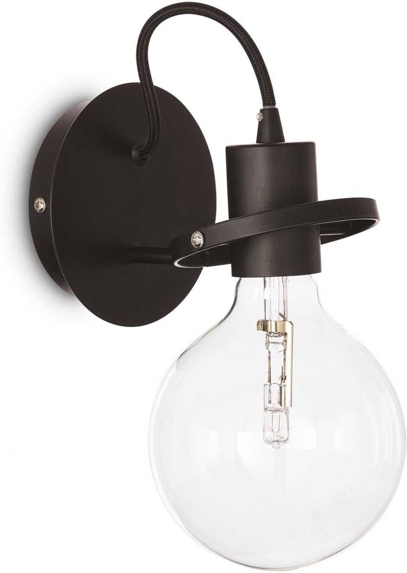 Væglampe Ideal Lux Radio Sort ø24x18 Cm Metal & Stof Inkl. E27 Led-Pære
