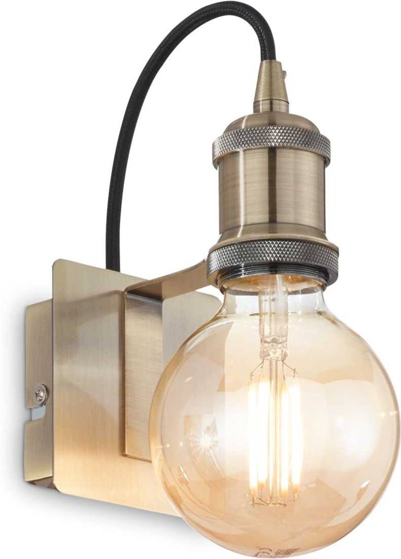 Væglampe Ideal Lux Frida Antik Messing/Brændt Metal  -  Klassisk Indendørs Belysning E27 60w