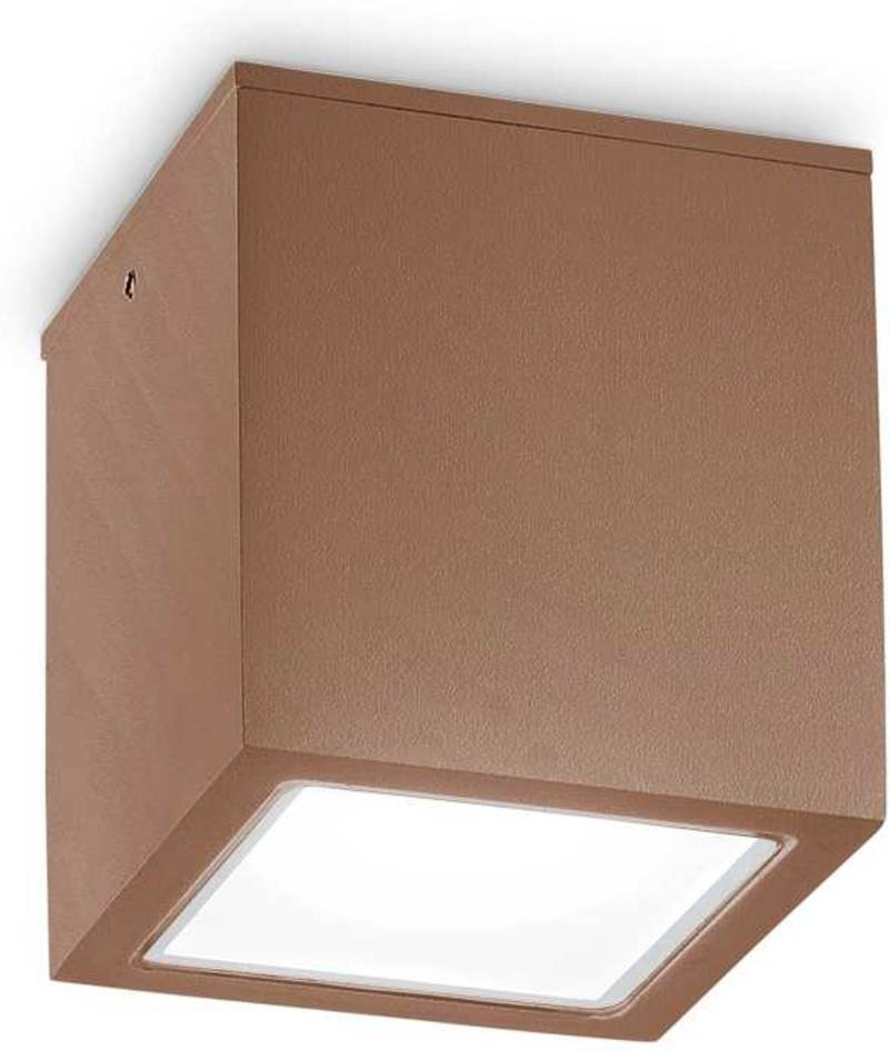 Udendørs Loftlampe Ideal Lux Techo Kaffebrun Metal/Glas Ip54 M. Gu10 Fatning Energibesparende Belysning