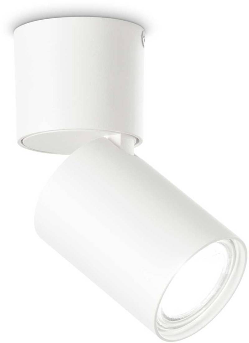 Loftlampe Ideal Lux Toby - Hvid Justerbar Indendørs Belysning I Metal ø5,8ã—h13 Cm Inkl. Gu10 3000k-Pære