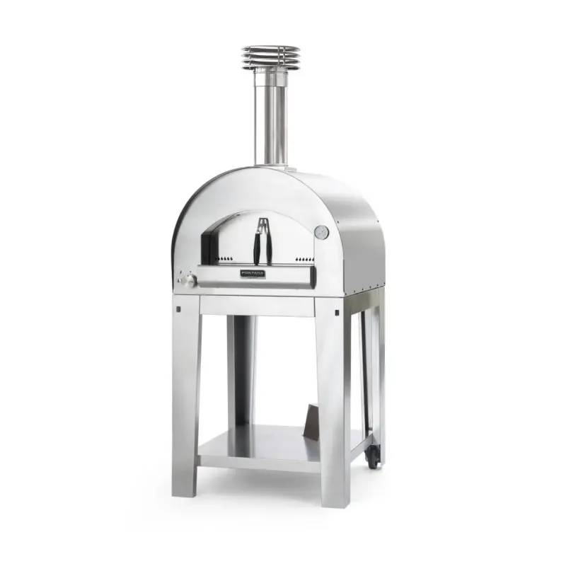 Fontana Forni Margherita Inox Gas Pizzaovn Med Vogn