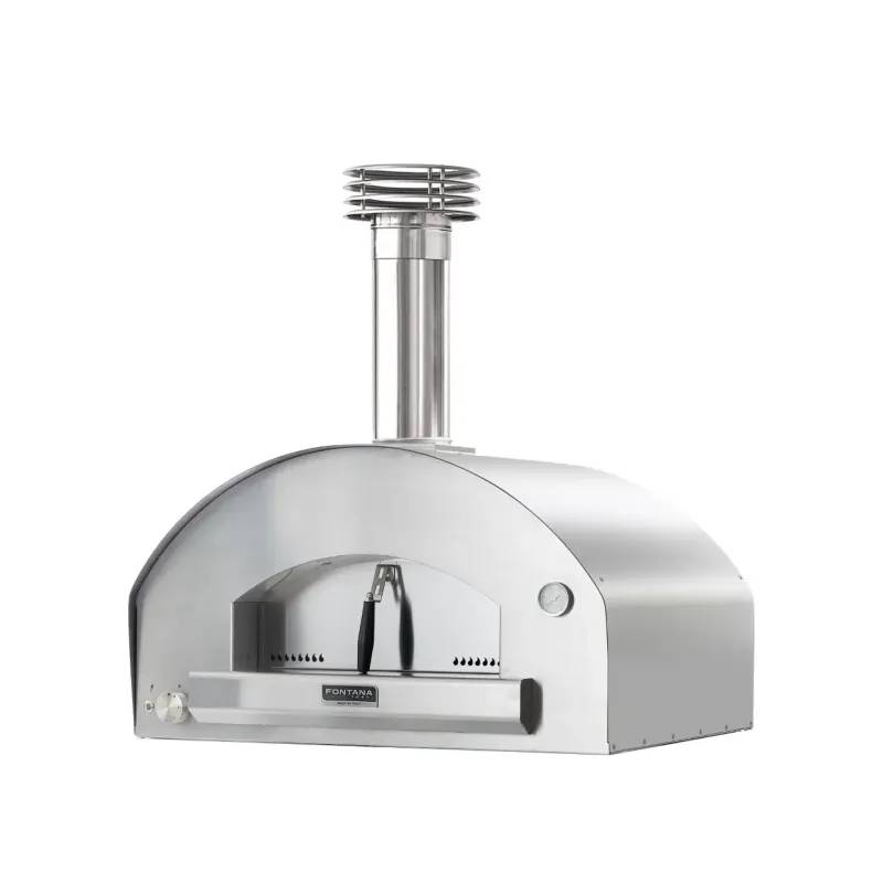 Fontana Forni Mangiafuoco Inox Gas Pizzaovn Uden Vogn