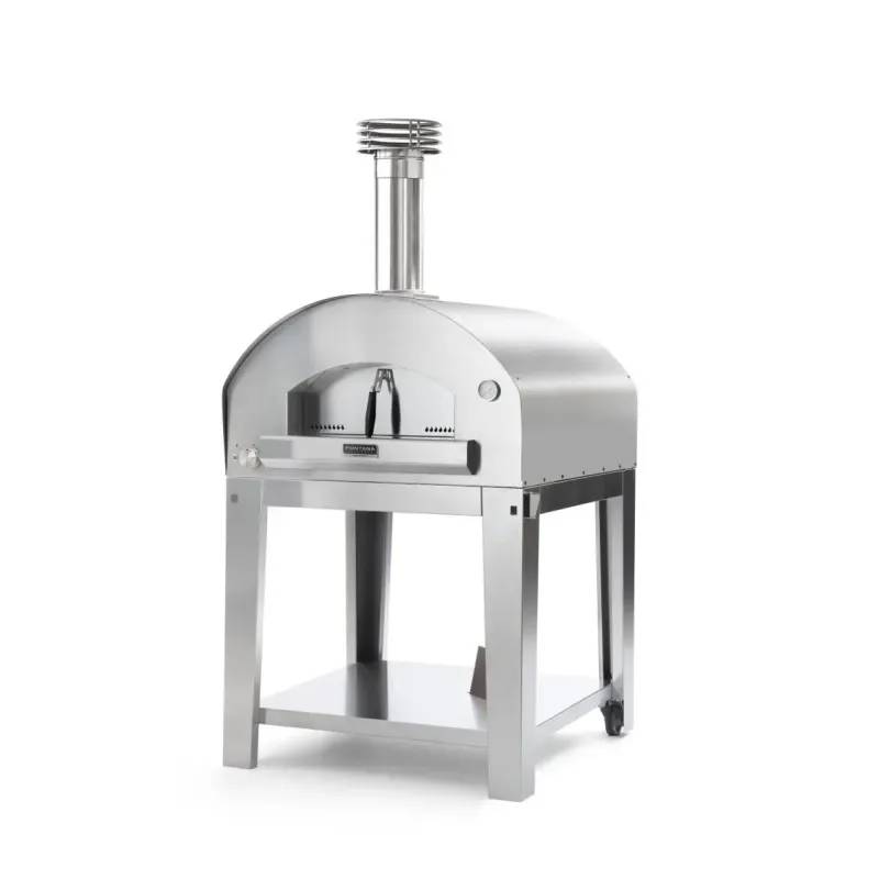 Fontana Forni Marinara Inox Gas Pizzaovn Med Vogn