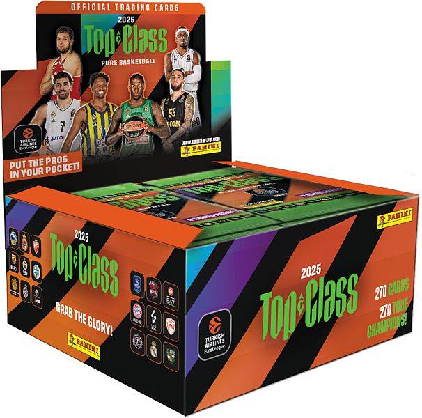 Panini Basketball Top Class: Euroleague 2025 - Booster Display - 1 Box Med 24 Pakker - !andre Sportskort & Stickers