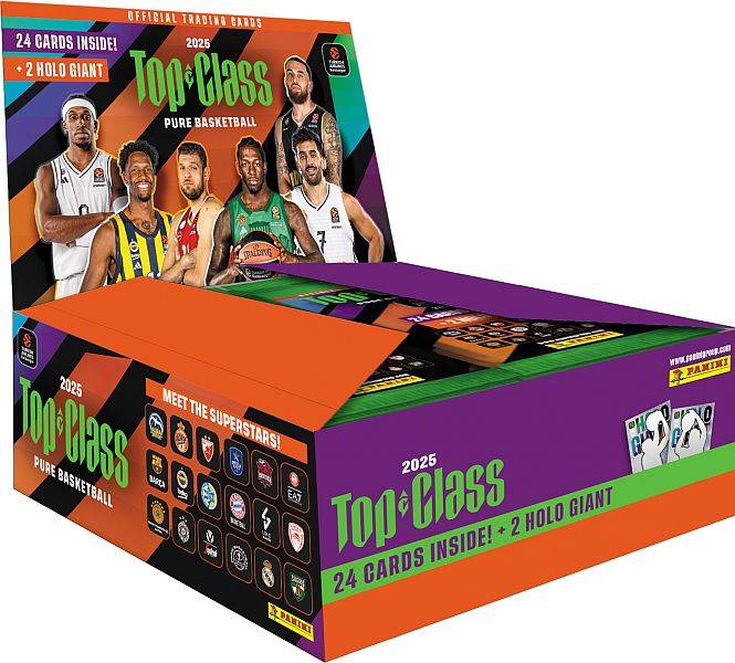 Panini Basketball Top Class: Euroleague 2025 - Value Pack (fat Pack) Booster Display - 1 Box Med 10 Pakker - !andre Sportskort & Stickers