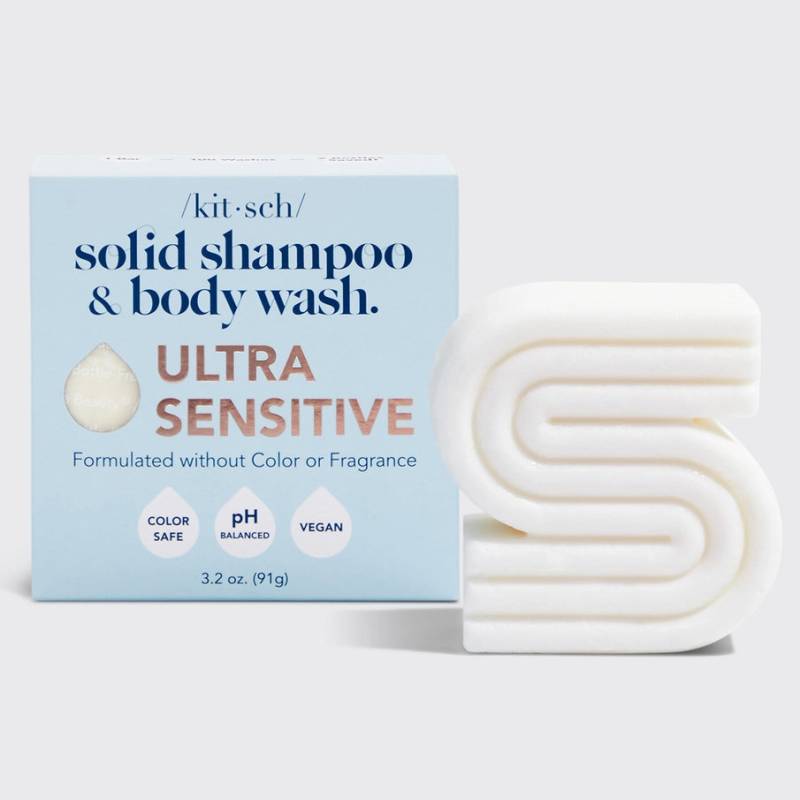 Kitsch Ultra Sensitive Shampoo & Body Wash Bar  Ekstra Mild Til Sensitiv Hud - Shampoo Bar - Kitsch - Studiobuus