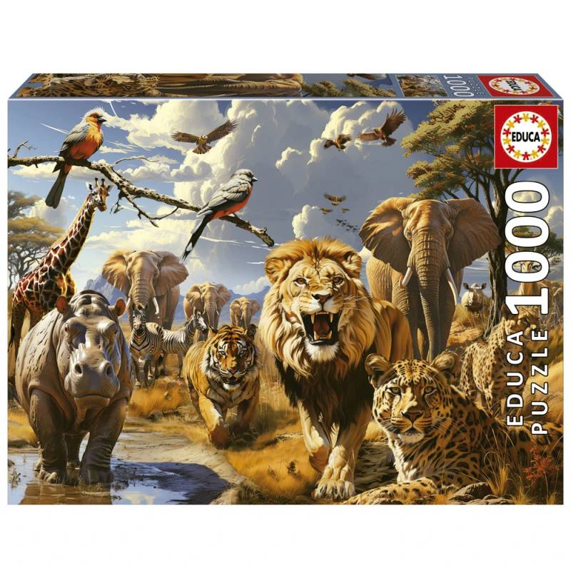 Puslespil Wild Animals 1000 Brikker - Educa