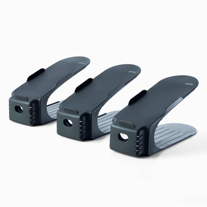 Skoholdere (sæt Med 3 Stk.) - Sort - 9,6cm X 25,5cm X 11,5cm - Abigail - Rayen
