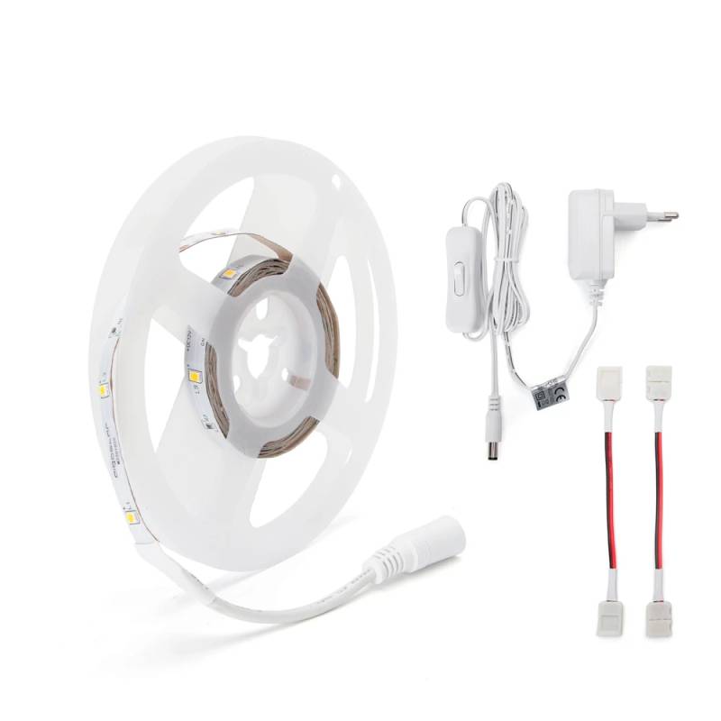 Outlet: 12v Led Strip 3000k 3m -  Tænd/Sluk-Knap, Komplet Sæt - Kulør : Varm - Aigostar