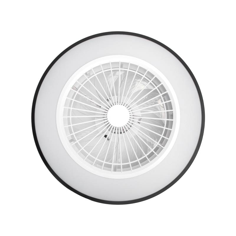 Led Loftlampe Med Ventilator 55w, Cct+rgb, Sort/Hvid, Infrarød Fjernbetjening, 20 - Kulør : Rgb + Cct (varm Til Kold Hvid) - Aigostar