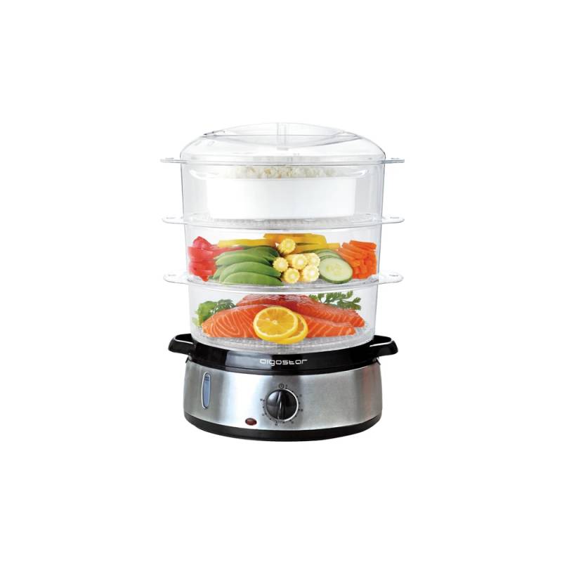 Fitfoodie Steel 800w Dampkoger - Børstet Rustfrit Stål - Aigostar