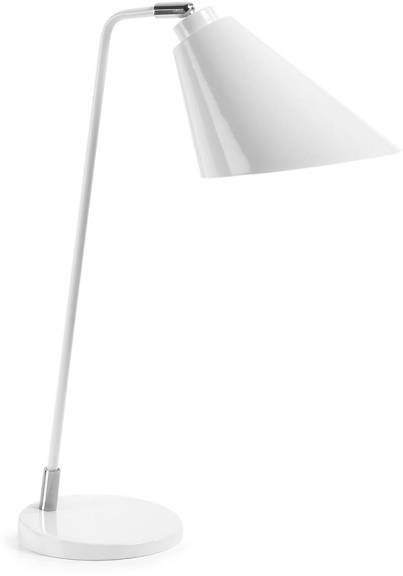 Bordlampe Kave Home Priti Hvid Moderne Nordisk Justerbar Skærm ø30x47 Cm