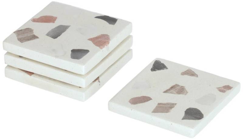 Glasbrikker Bordskånere Kave Home Temira Terrazzo Flerfarvede Sæt 10x10 Cm