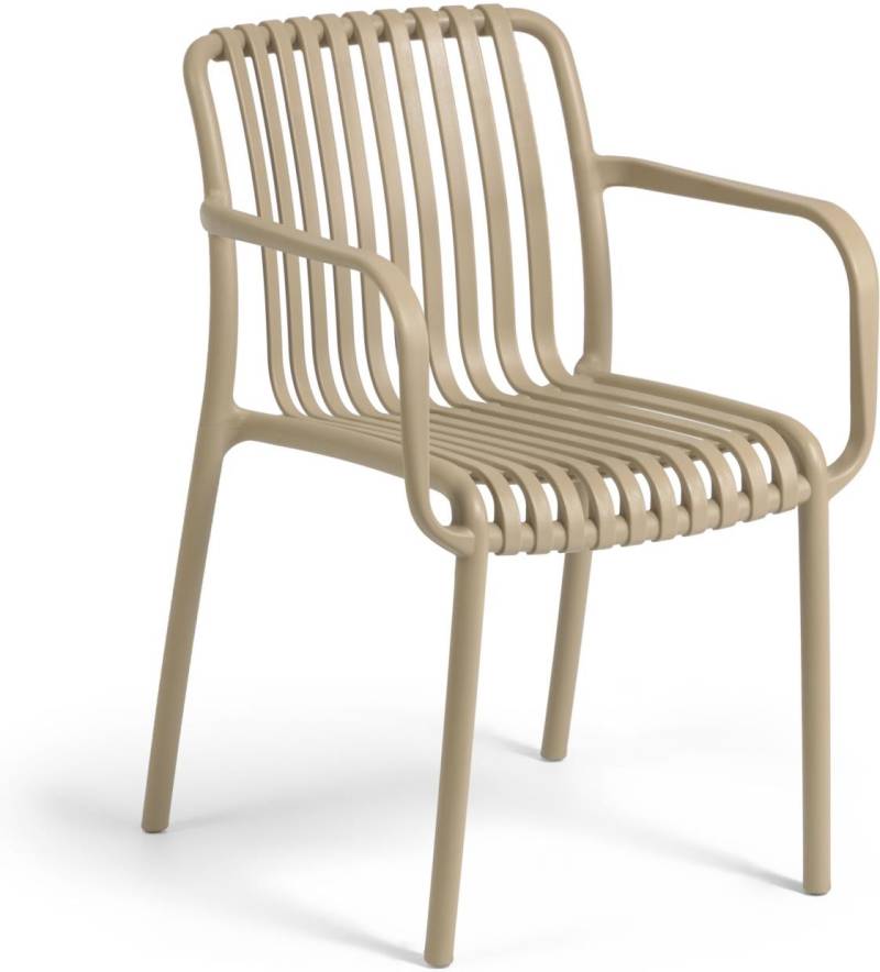 Kave Home Isabellini Stabelbar Udendørs Spisebordsstol, Havestol Beige Polypropylen H80ã—b49ã—d54 Cm
