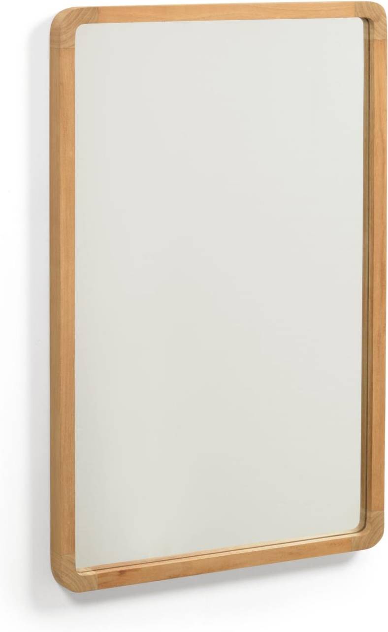 Vægspejl Kave Home Shamel Teakramme 70x45 Cm  -  Klassisk Moderne, Fugtbestandigt Badeværelsesspejl