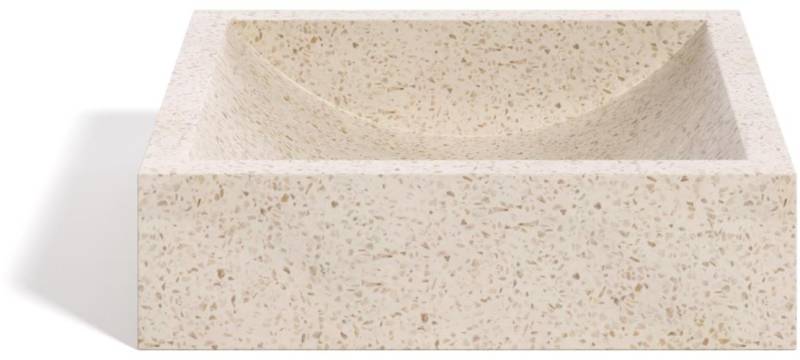 Bordplade Håndvask Kave Home Delina Hvid Terrazzo 45ã—40ã—12 Cm