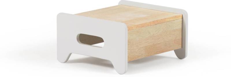 Børneskammel Kave Home Cecilia Hvid Massivt Fyrretræ Og Mdf H20xb29xl32 Cm