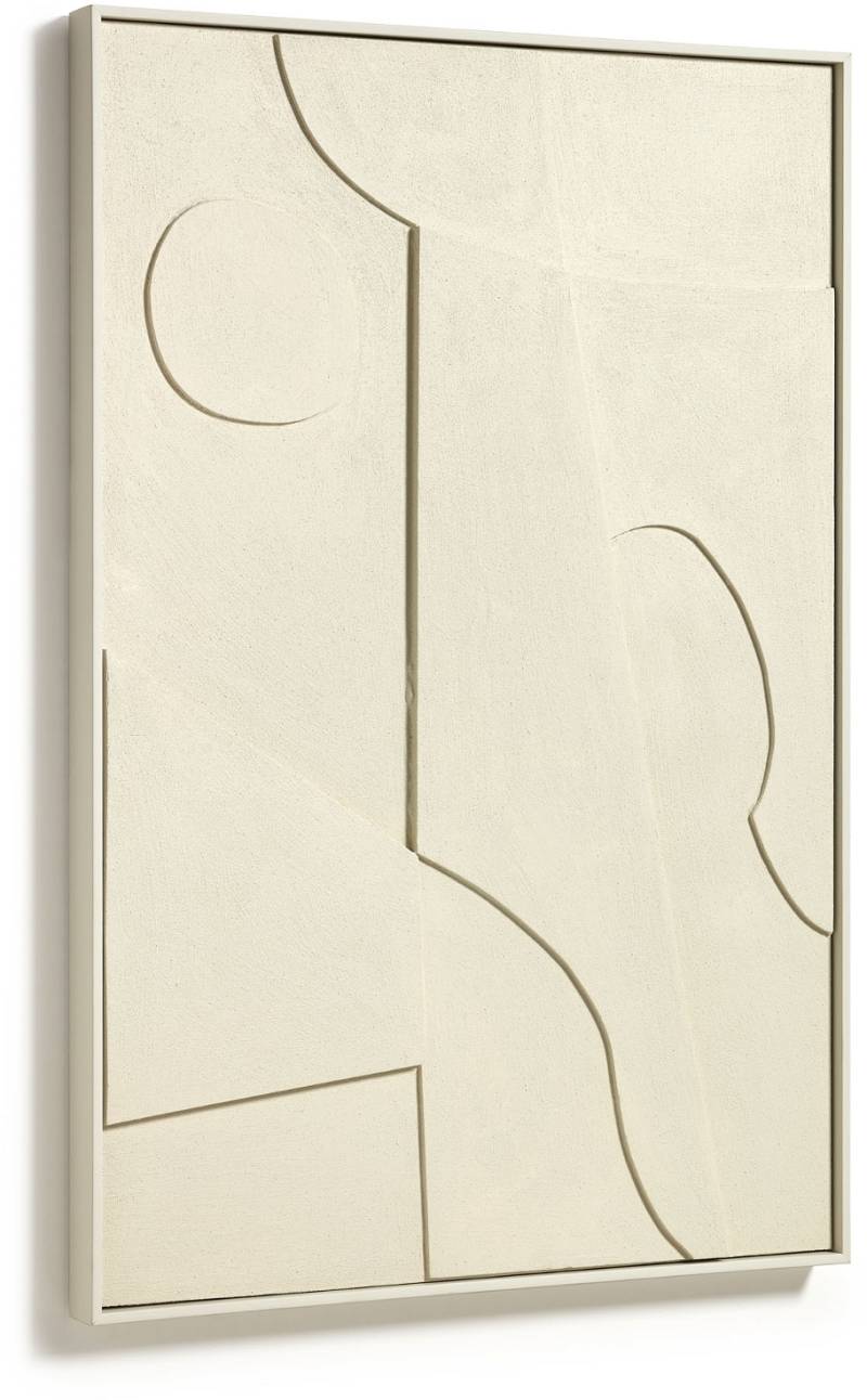 Vægkunst I Ramme Kave Home Talin 4,5ã—60ã—90 Cm Abstrakt Kunst Beige